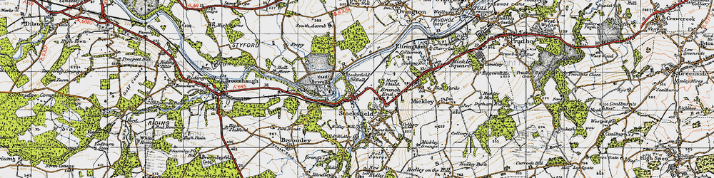 Old map of Stocksfield in 1947
