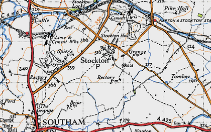 Old map of Southam Fields in 1946