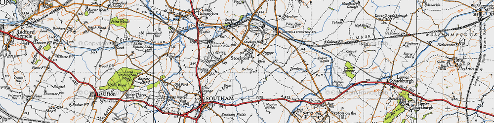 Old map of Southam Fields in 1946