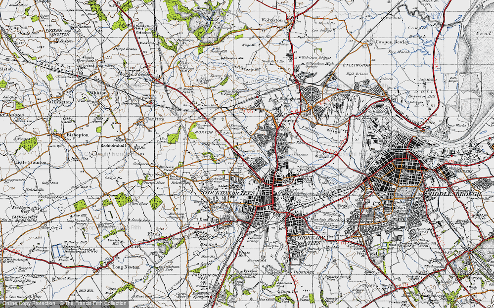 Old Map of Stockton-on-Tees, 1947 in 1947