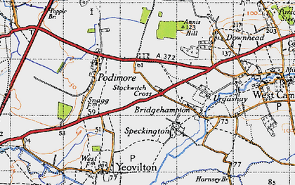 Old map of Stockwitch Cross in 1945