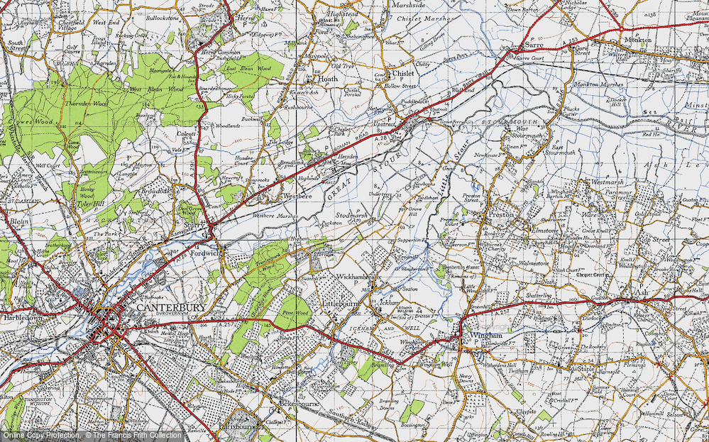 Old Map of Stodmarsh, 1947 in 1947