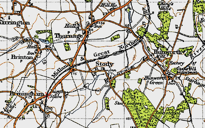 Old map of Stody in 1946