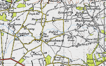 Old map of Stoford Water in 1946
