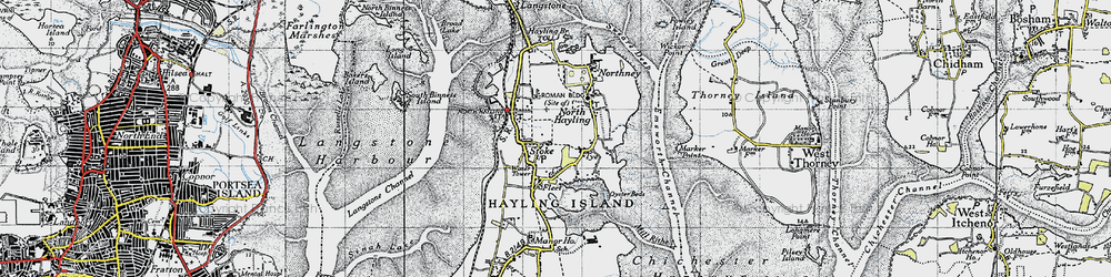 Old map of Stoke in 1945