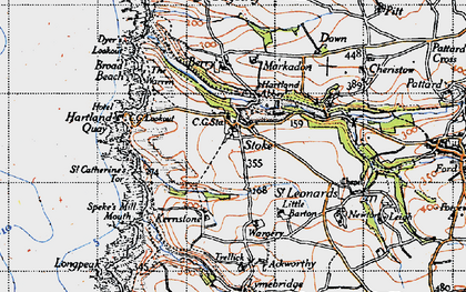 Old map of Stoke in 1946