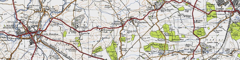 Old map of Bowd Lane Wood in 1946