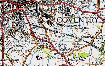 Old map of Stoke Aldermoor in 1946