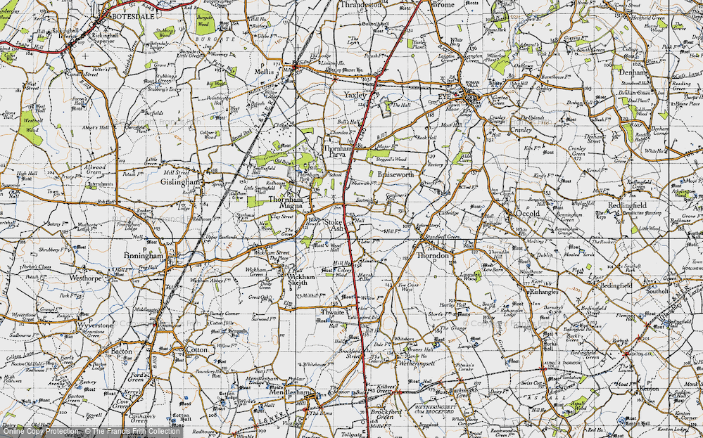 Old Map of Stoke Ash, 1946 in 1946