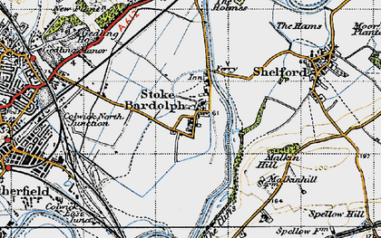 Old map of Stoke Bardolph in 1946
