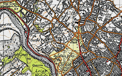 Old map of Stoke Bishop in 1946