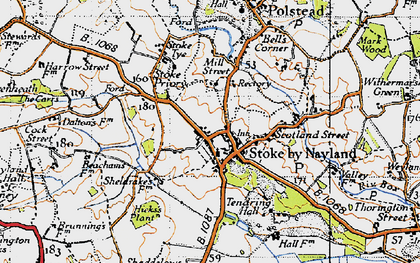 Old map of Stoke-by-Nayland in 1946