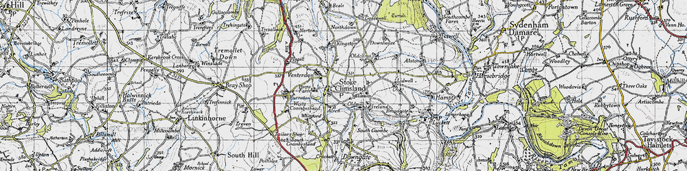 Old map of Stoke Climsland in 1946