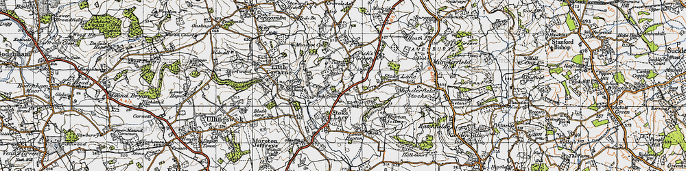 Old map of Stoke Cross in 1947