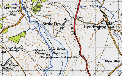Old map of Stoke Dry in 1946