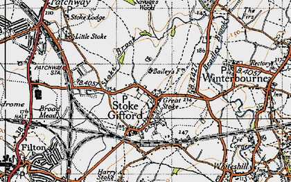 Old map of Stoke Gifford in 1946