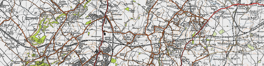 Old map of Stoke Gifford in 1946