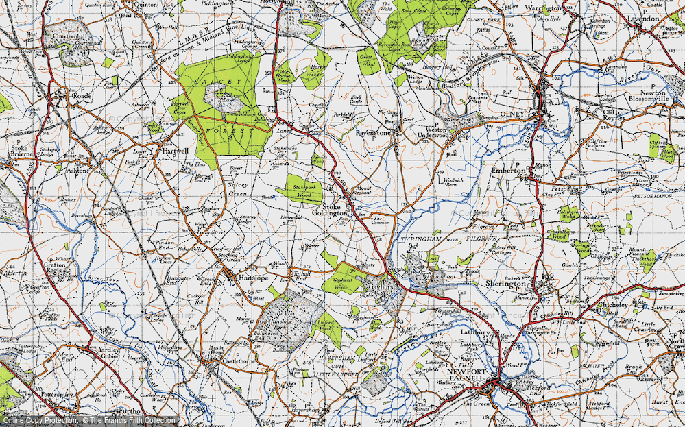 Old Map of Stoke Goldington, 1946 in 1946