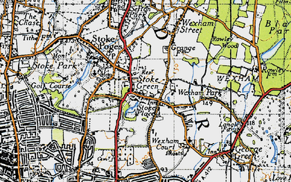 Old map of Stoke Green in 1945