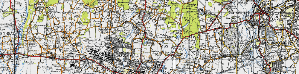 Old map of Stoke Green in 1945