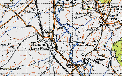 Old map of Stoke Hammond in 1946