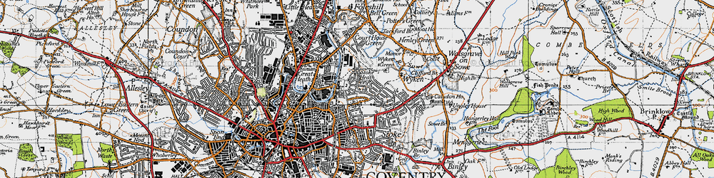 Old map of Stoke Heath in 1946