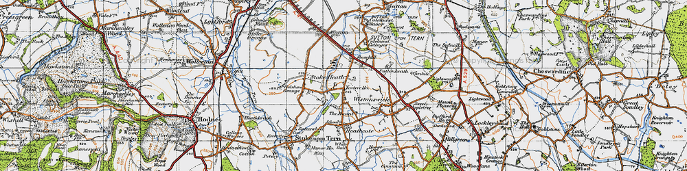 Old map of Stoke Heath in 1947