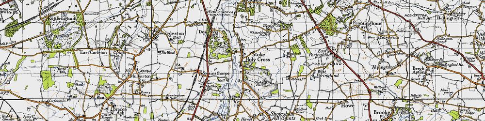 Old map of Stoke Holy Cross in 1946