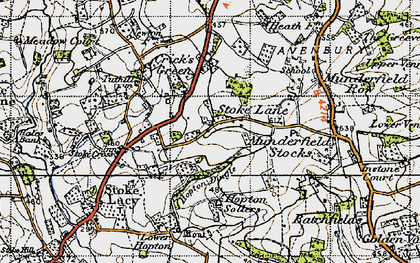 Old map of Stoke Lane in 1947