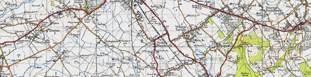 Old map of Stoke Mandeville in 1946