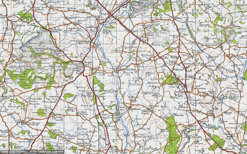Old Map of Stoke on Tern, 1947 in 1947
