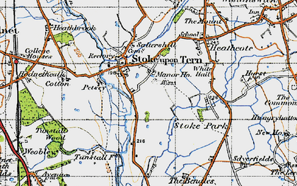 Old map of Stoke on Tern in 1947