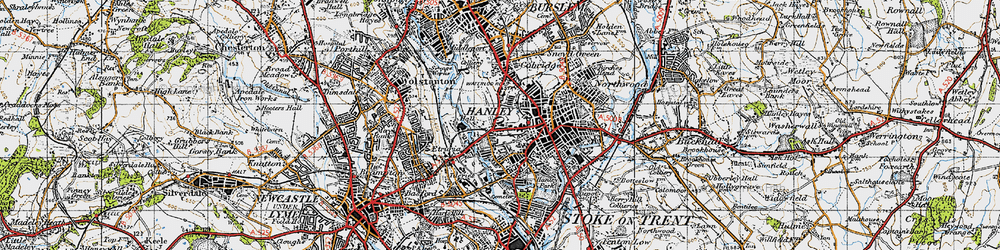 Old map of Stoke-on-Trent in 1946
