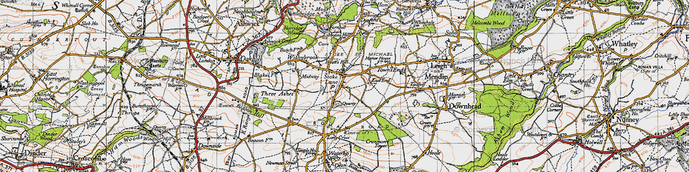 Old map of Stoke St Michael in 1946