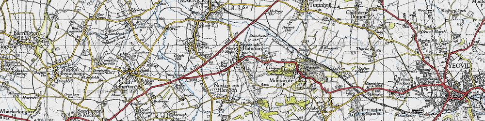 Old map of Stoke Sub Hamdon in 1945