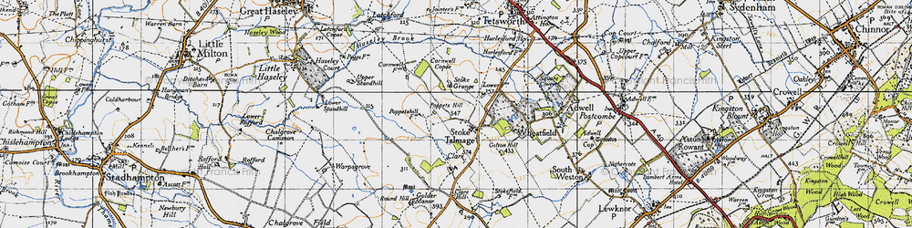 Old map of Stoke Talmage in 1947