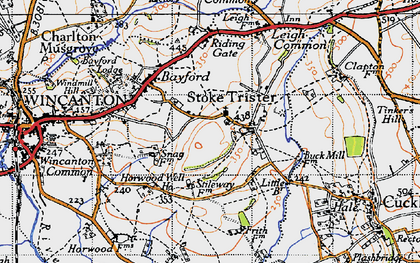 Old map of Stoke Trister in 1945