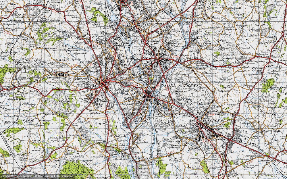 Old Map of Stoke-upon-Trent, 1946 in 1946