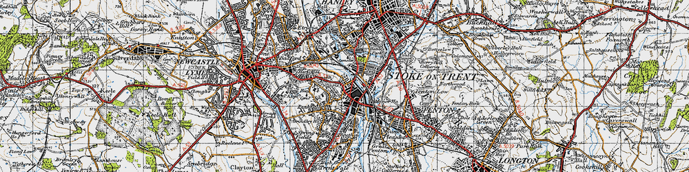Old map of Stoke-upon-Trent in 1946