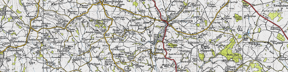 Old map of Stoke Water in 1945