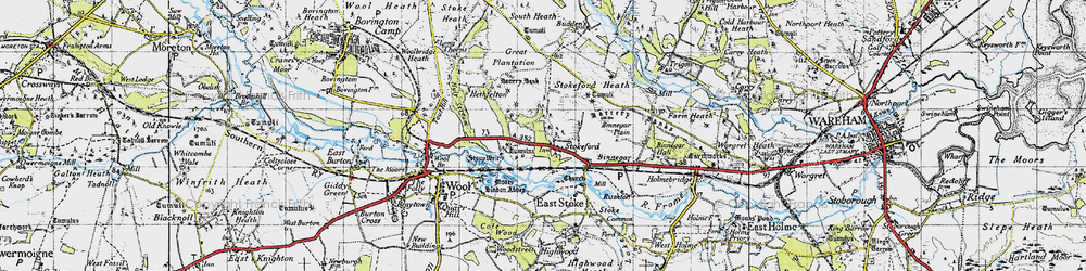 Old map of Stokeford in 1945