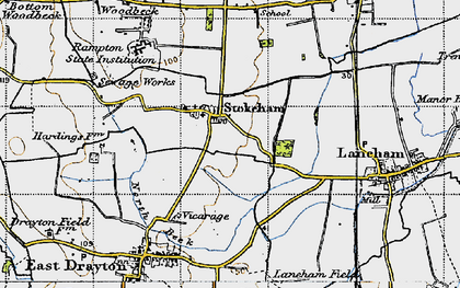 Old map of Stokeham in 1947
