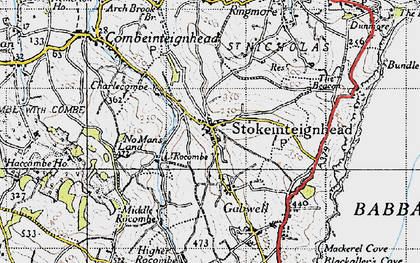 Old map of Stokeinteignhead in 1946