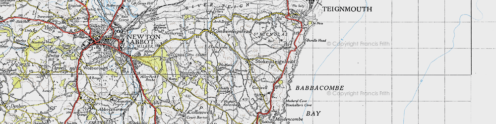 Old map of Stokeinteignhead in 1946