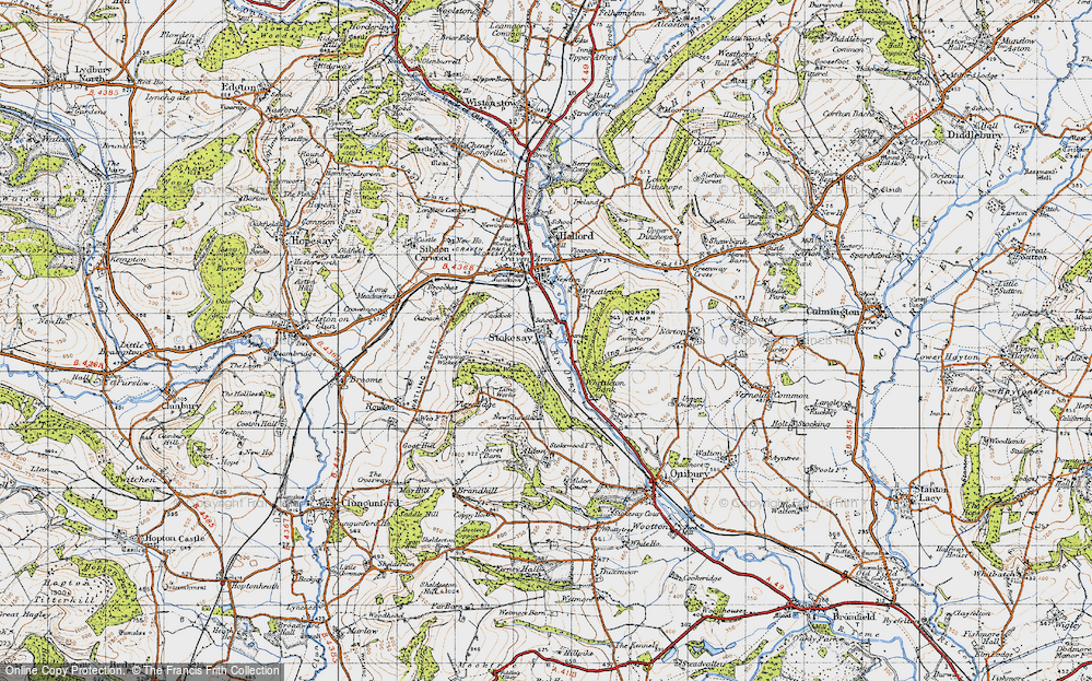 Old Map of Stokesay, 1947 in 1947