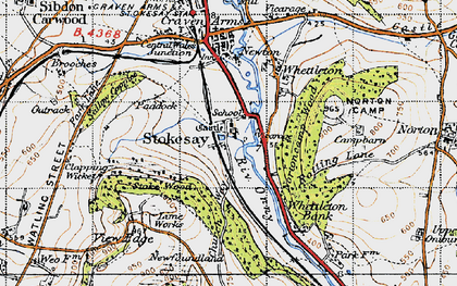 Old map of Stokesay in 1947