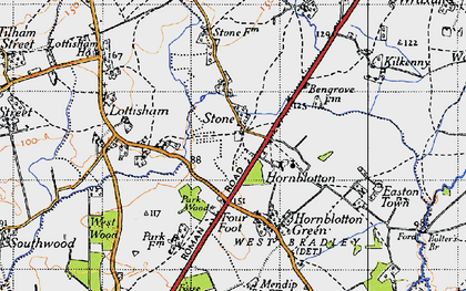 Old map of Stone in 1946