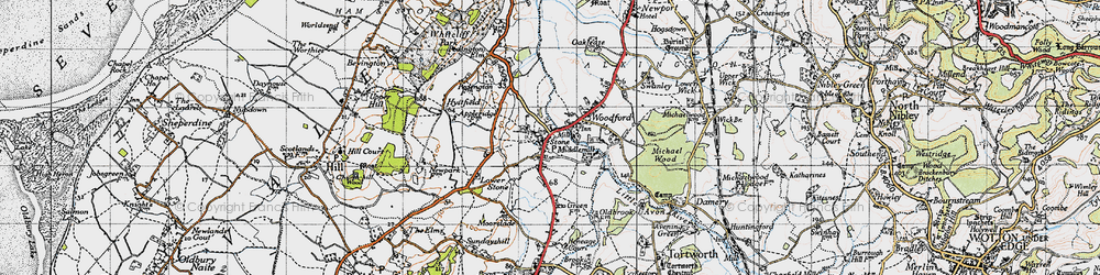 Old map of Stone in 1946