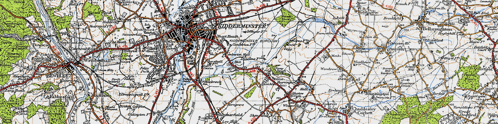 Old map of Stone in 1947