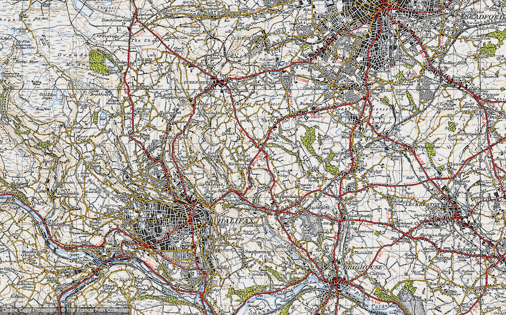 Old Map of Stone Chair, 1947 in 1947